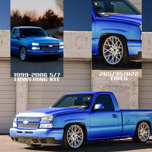 IHC SUSPENSION 1999-2006 (2007 CLASSIC) GM 2WD 5/7 LOWERING KIT W/ BOLT ON C-NOTCH
