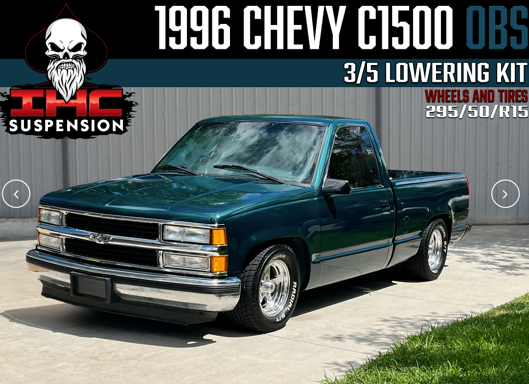 IHC SUSPENSION 1988-1998 C1500 3/5 LOWERING KIT W/ WELD ON C-NOTCH 2WD