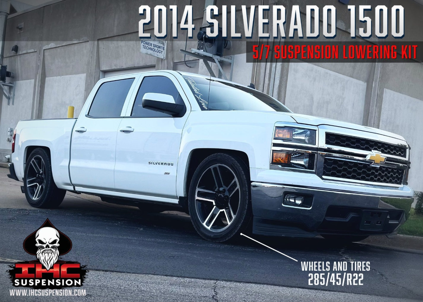IHC SUSPENSION 2007-2016 GM1500 (CAST) 5/7 LOWERING KIT EXT/CREW CAB W/ WELD ON C-NOTCH 2WD/4WD