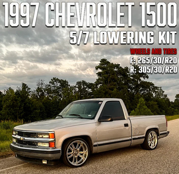 IHC SUSPENSION 1988-1998 C1500 5/7 LOWERING KIT W/ WELD ON C-NOTCH 2WD